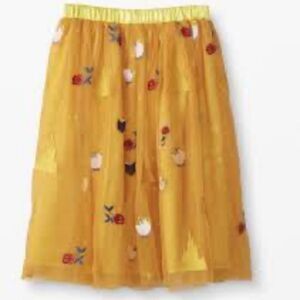 Hanna Andersson Beauty and The Beast Gold Tulle Skirt Sz M